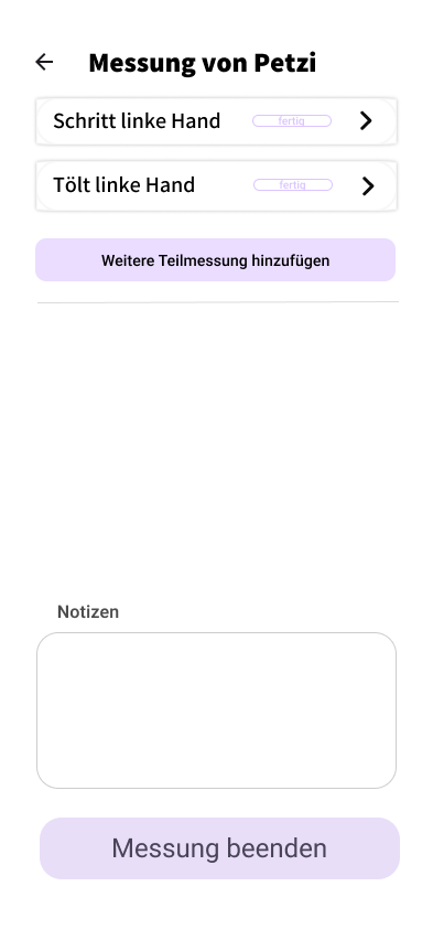 Abschluss der Dokumentation einer Messung